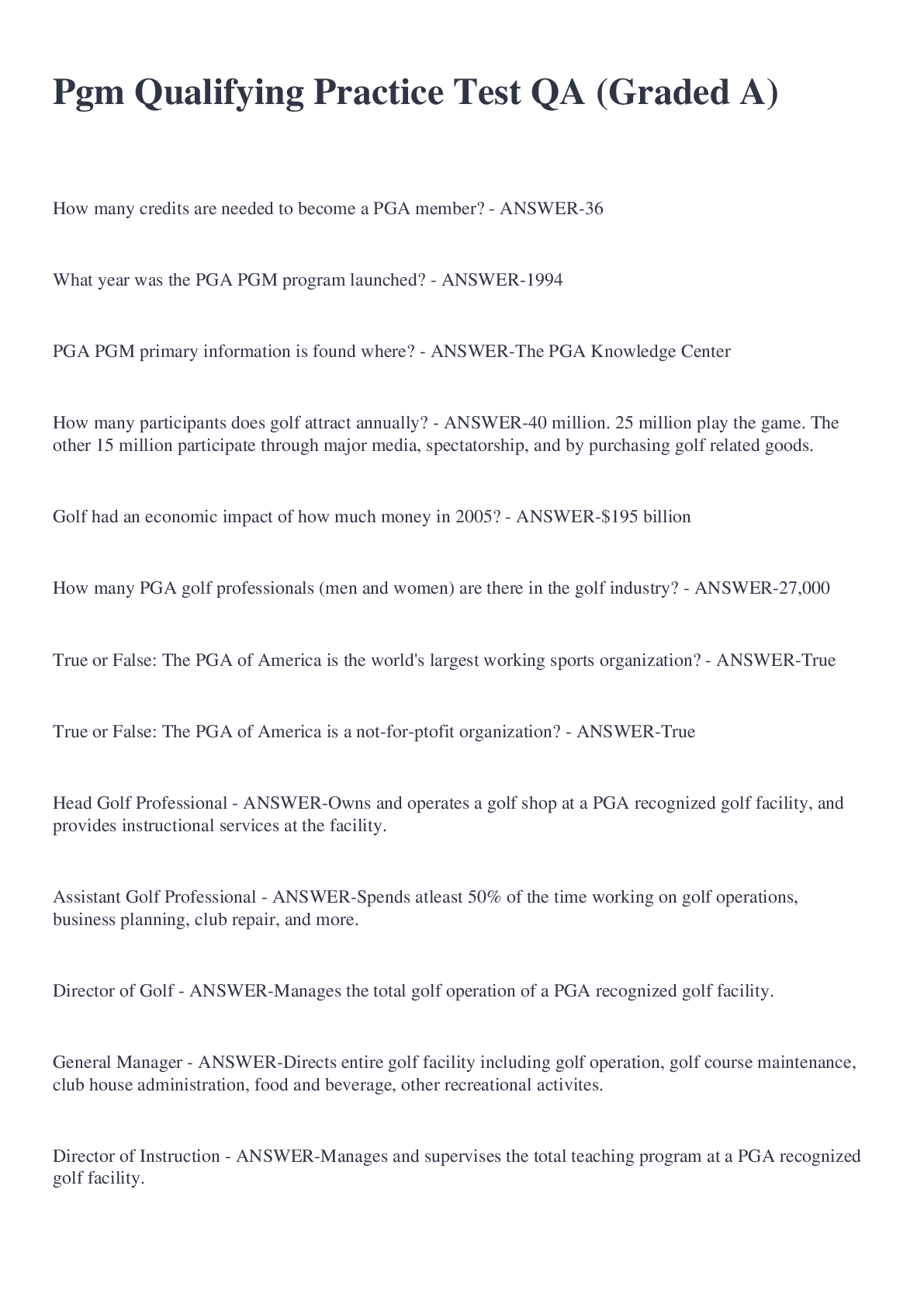 Preview image for Pgm Qualifying Practice Test QA (Graded A)